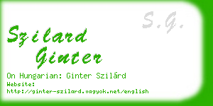 szilard ginter business card
