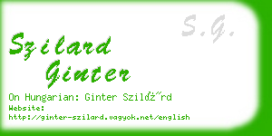 szilard ginter business card